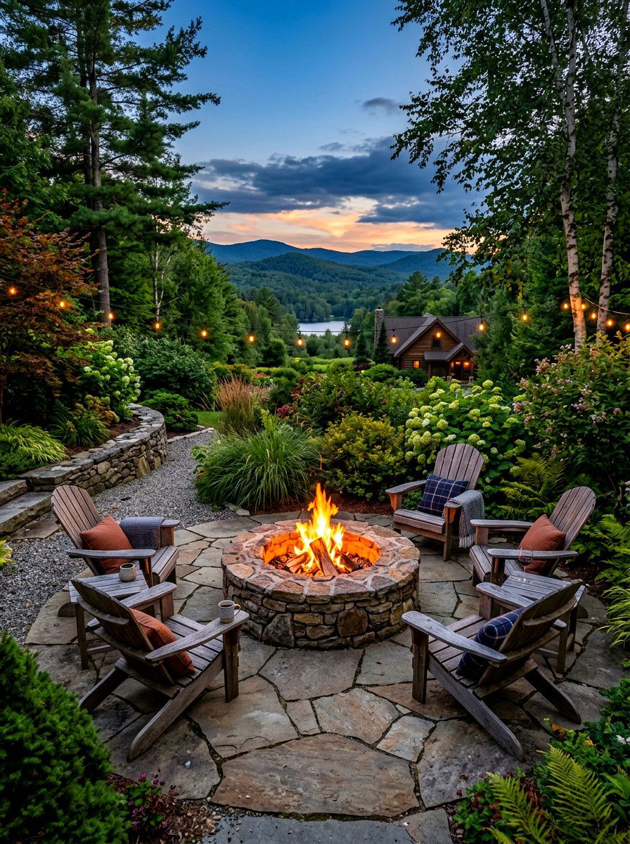 Stone fire pit seating - 30 backyard party ready ideas