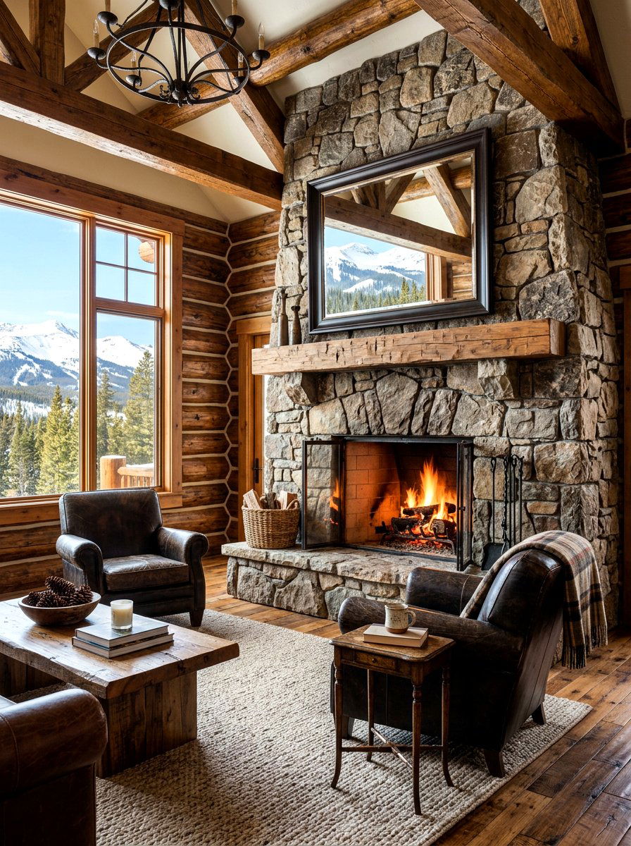 Stone fireplace - 30 living room fireplace ideas