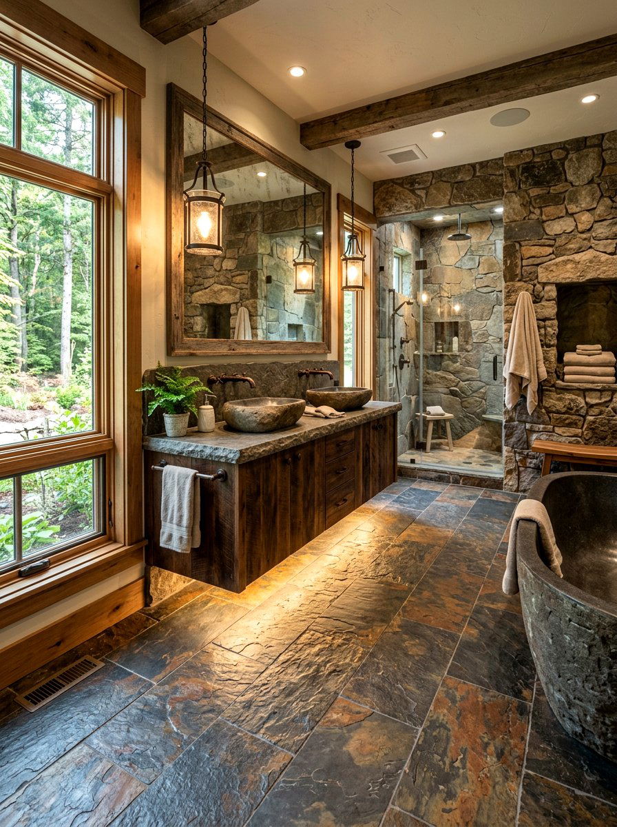 Stone floor bathroom lighting - 30 toe kick bathroom lighting ideas