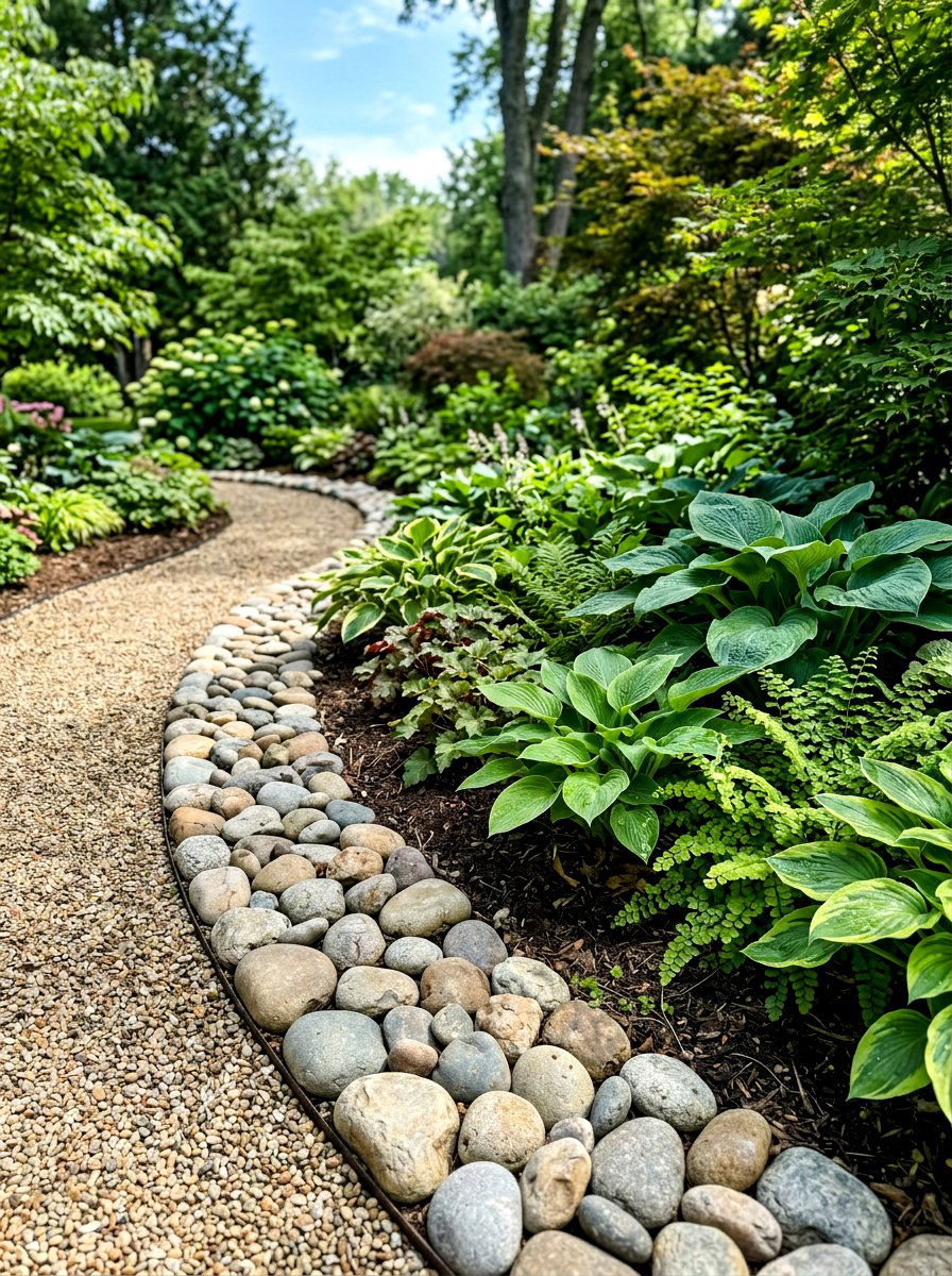 Stone garden borders - 30 simple curb appeal ideas