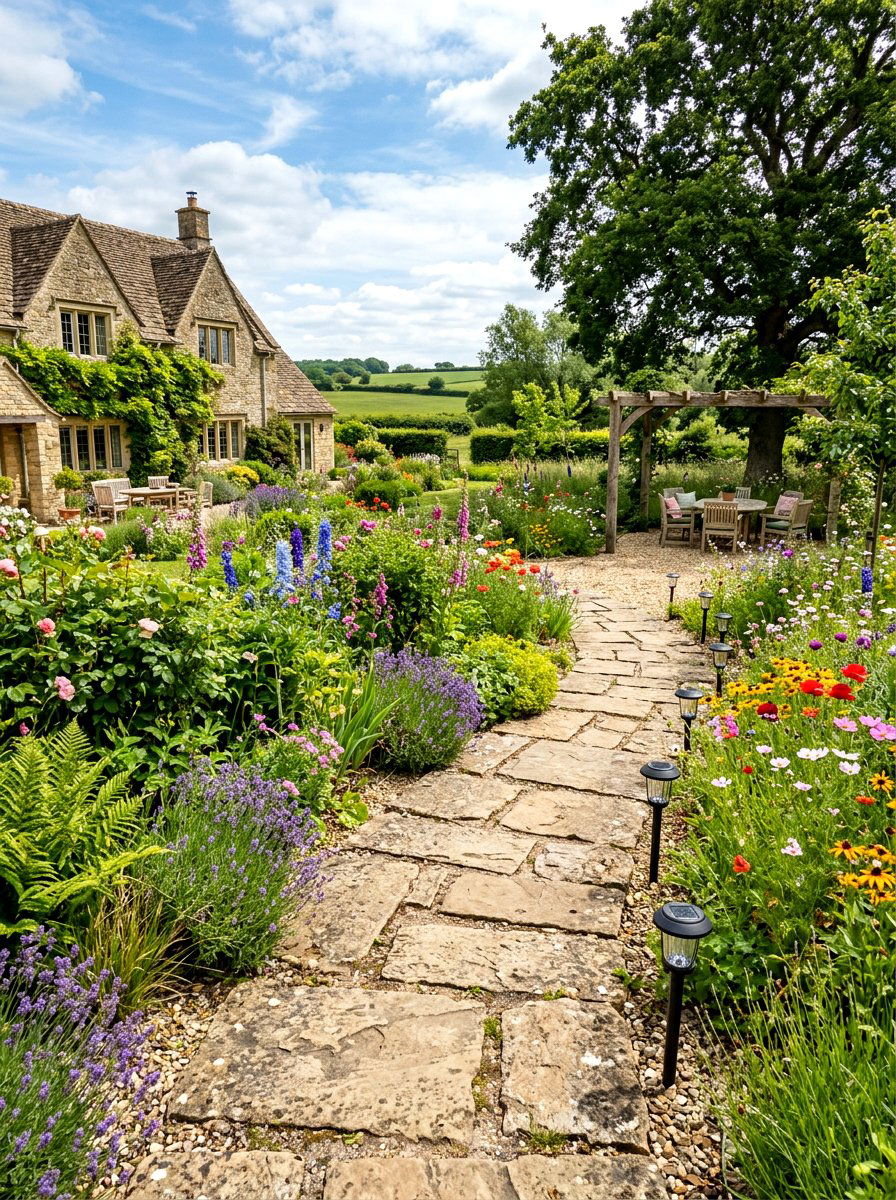 Stone garden path - 30 backyard oasis ideas