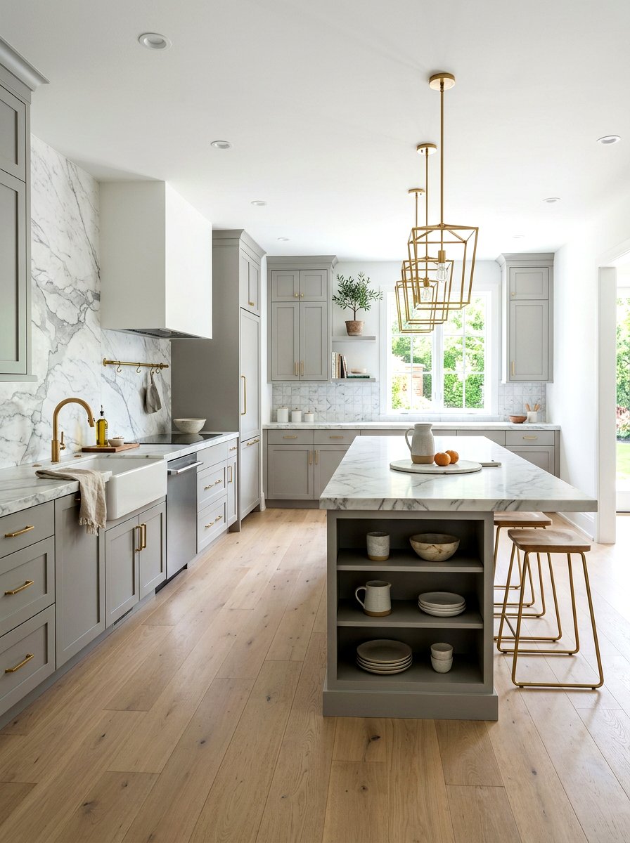 Stone gray kitchen with marble - 30 stone gray kitchen ideas