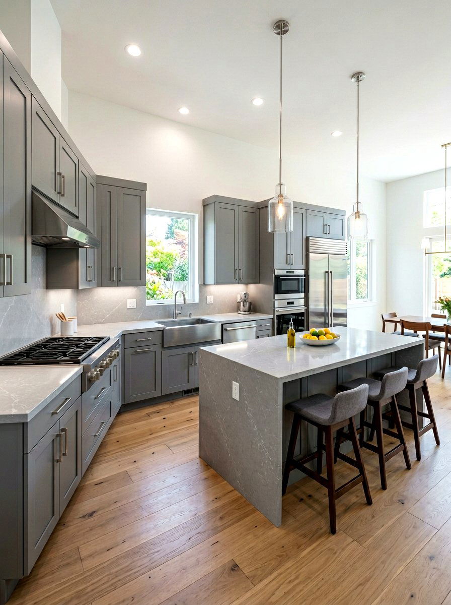 Stone gray kitchen with quartz countertops - 30 stone gray kitchen ideas