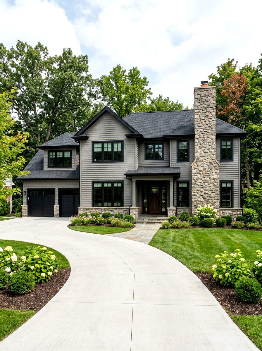 Stone gray siding - 30 house siding color ideas