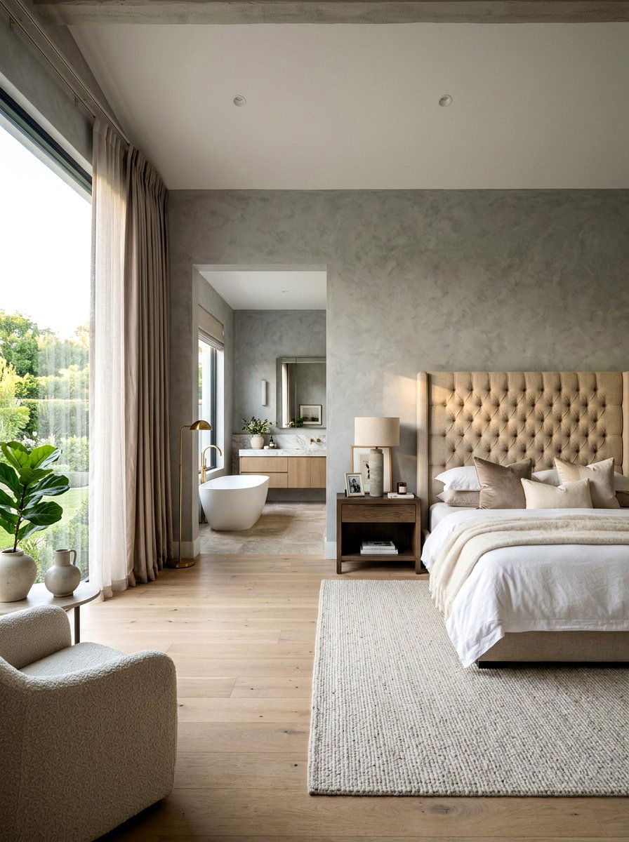 Stone limewash master suite - 30 limewash wall ideas