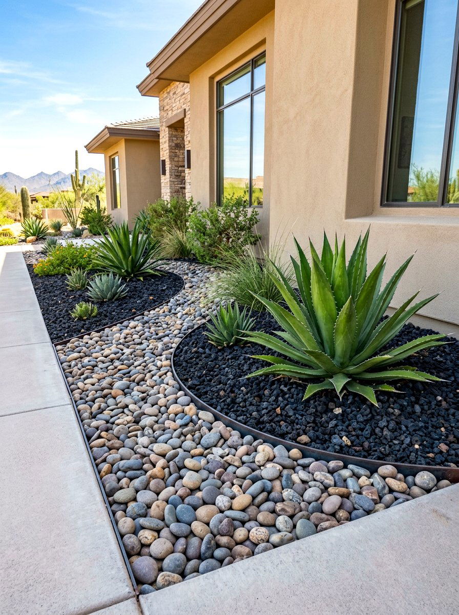 Stone mulch for foundation beds - 30 foundation landscaping ideas