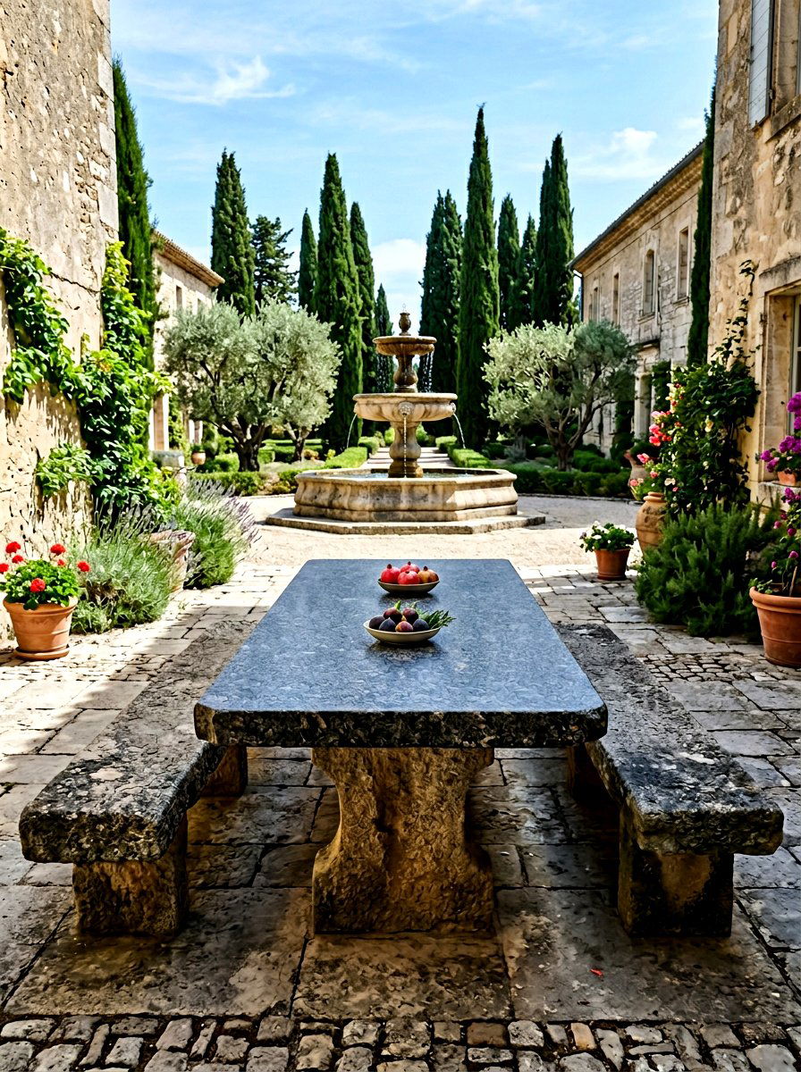 Stone outdoor dining table - 30 outdoor dining furniture ideas