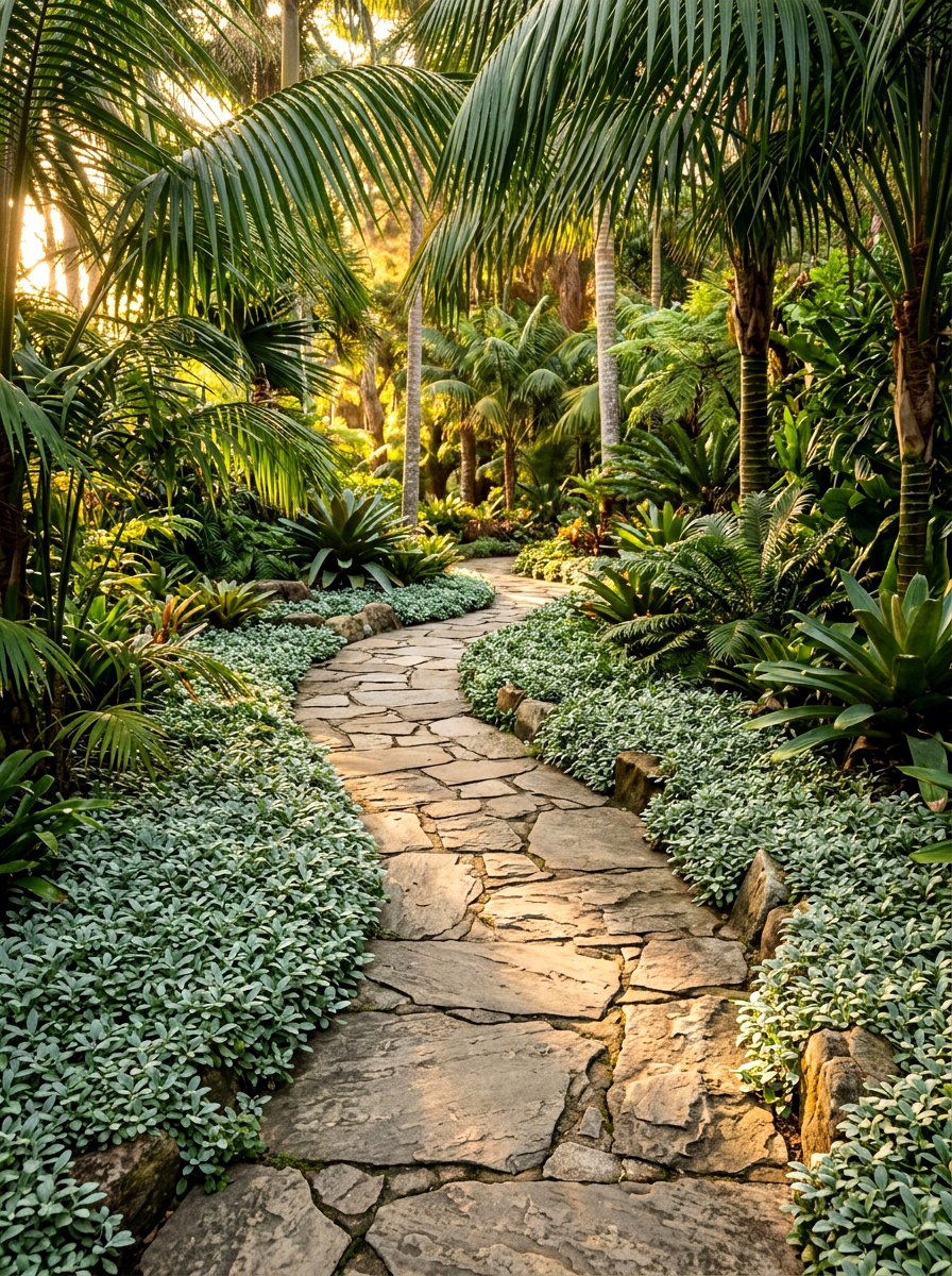Stone pathway landscaping - 30 tropical landscaping ideas