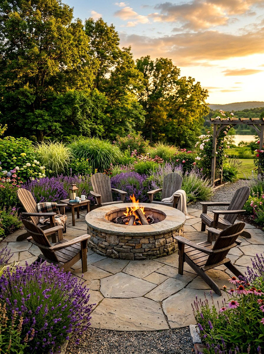 Stone paver fire pit - 30 fire pit ideas