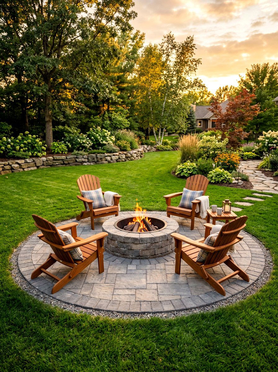 Stone paver fire pit - 30 diy style fire pit ideas