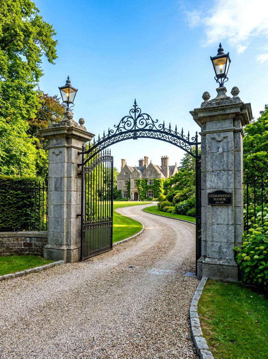 Stone pillar gate - 30 antique garden gate ideas