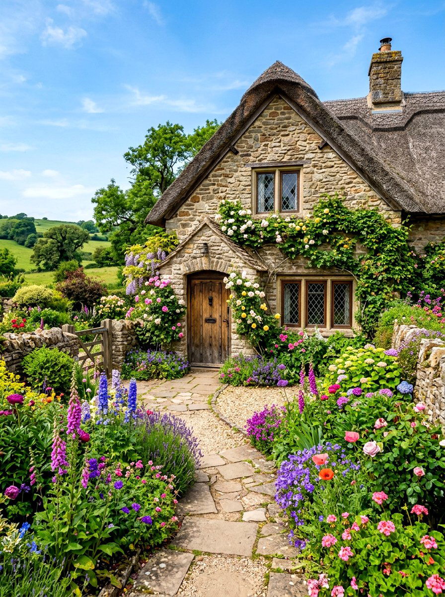 Stone walled garden cottage - 30 reading shed ideas