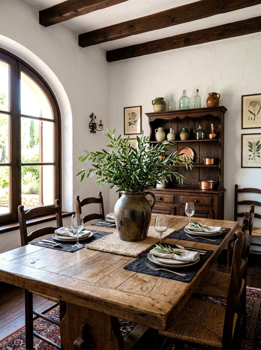 Stoneware Jug Table Decor - 30 rustic table centerpiece ideas