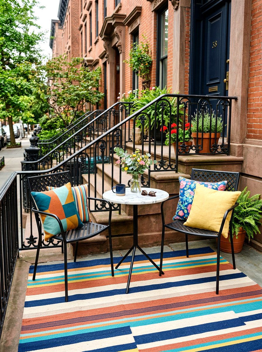 Stoop seating area - 30 charming stoop decor ideas
