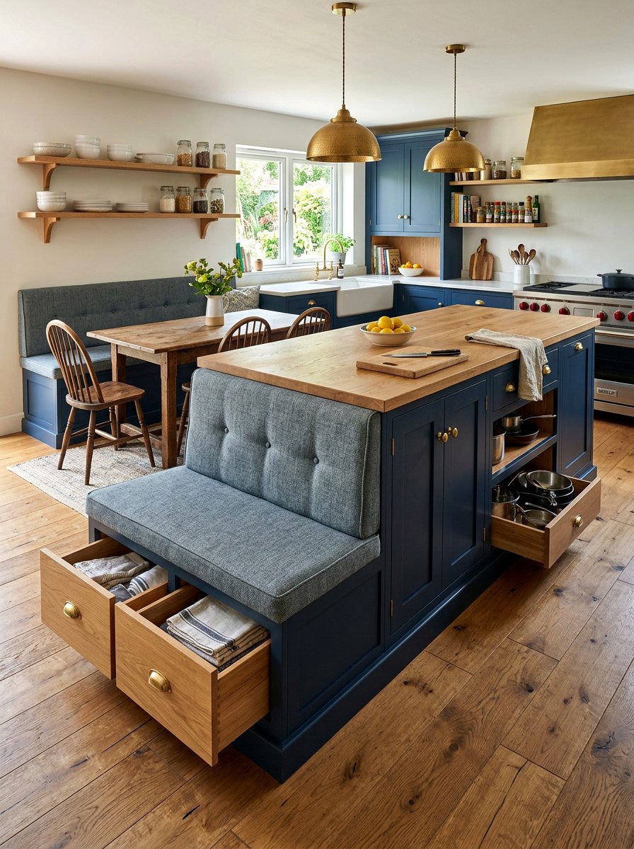 Storage Banquette Kitchen Island - 30 banquette kitchen island ideas
