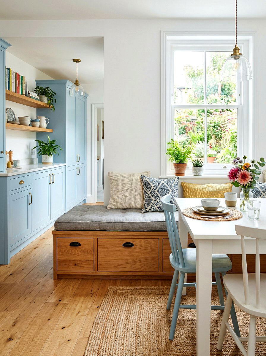Storage Bench Nook - 30 window breakfast nook ideas
