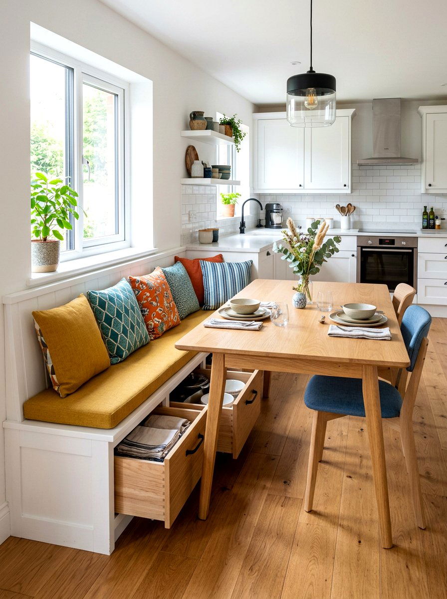 Storage Bench Seating - 30 breakfast room ideas