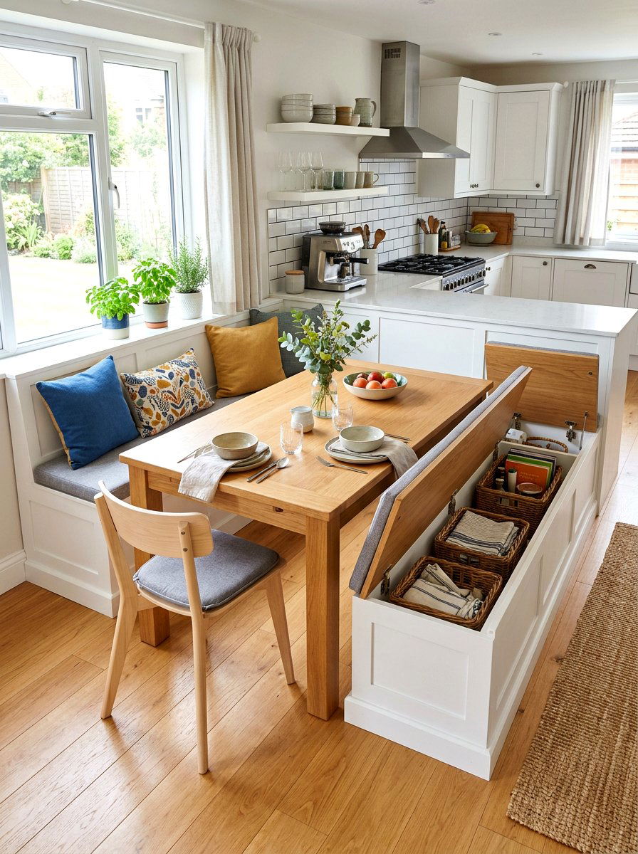 Storage Bench Seating - 30 breakfast room decor ideas