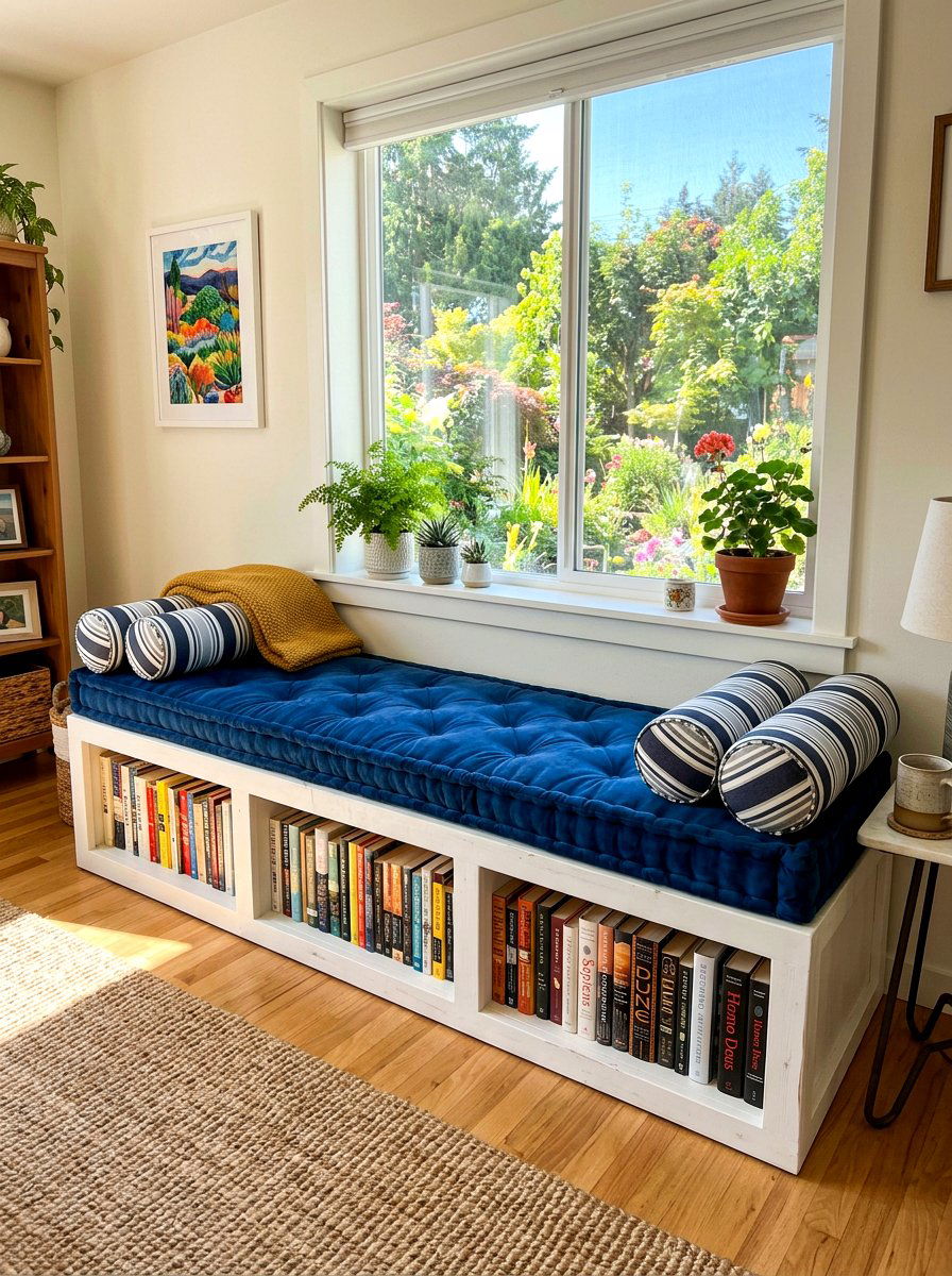 Storage Bench Seating - 30 nursery reading nook ideas