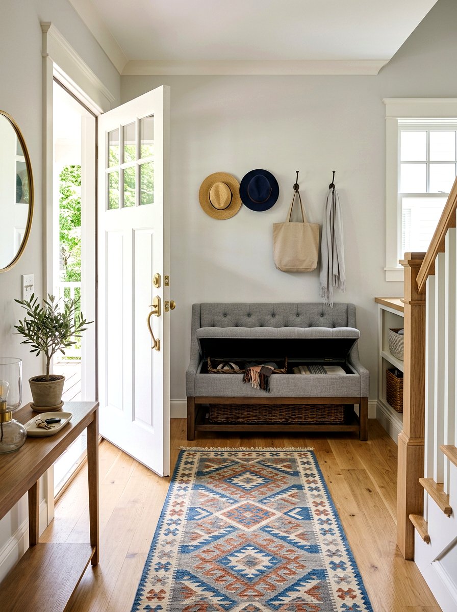 Storage Bench With Hamper - 30 hidden hamper apartment ideas