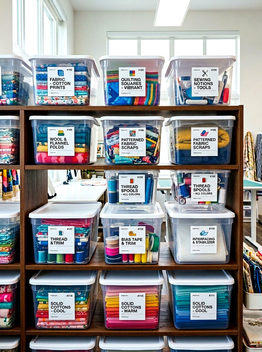 Storage Bin Labels - 30 sewing storage ideas
