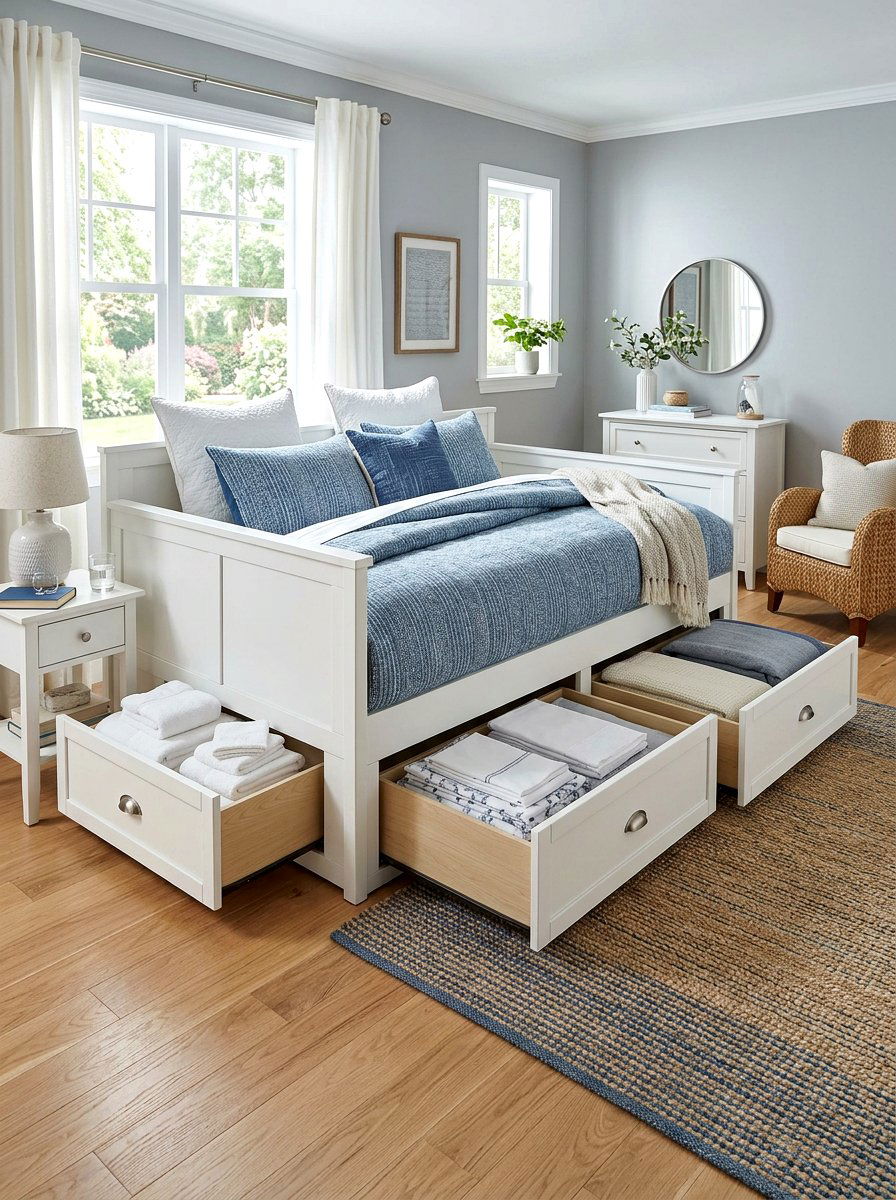 Storage Daybed - 30 built in daybed nook ideas