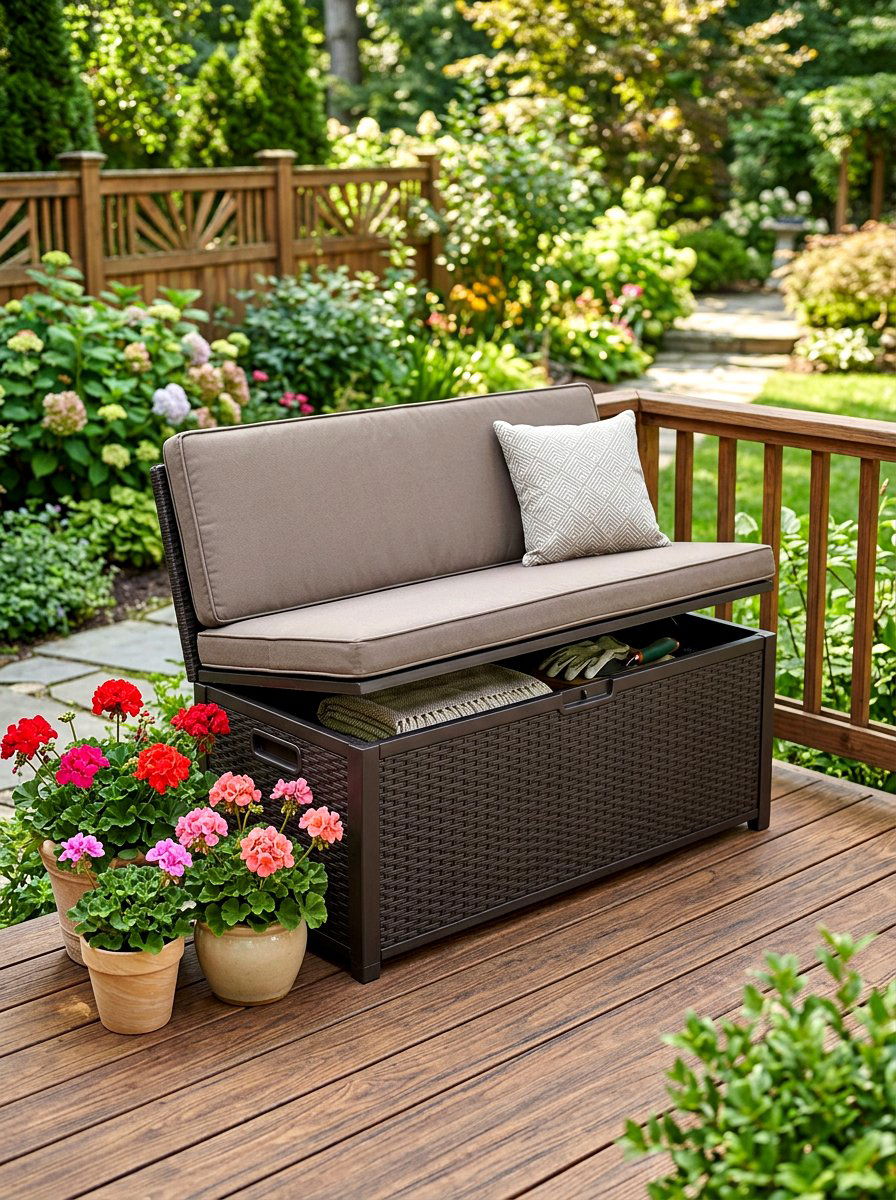 Storage Garden Bench - 30 garden bench ideas