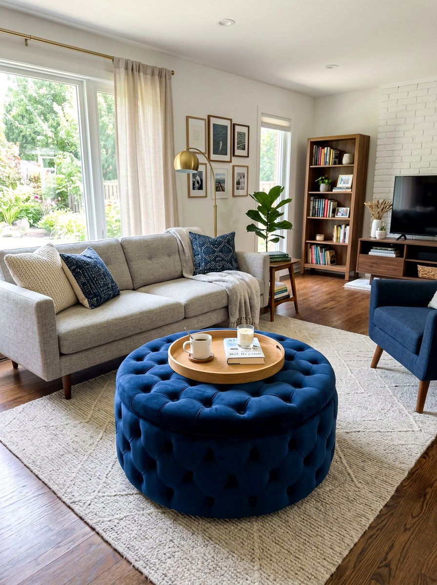 Storage Ottoman - 30 narrow living room ideas