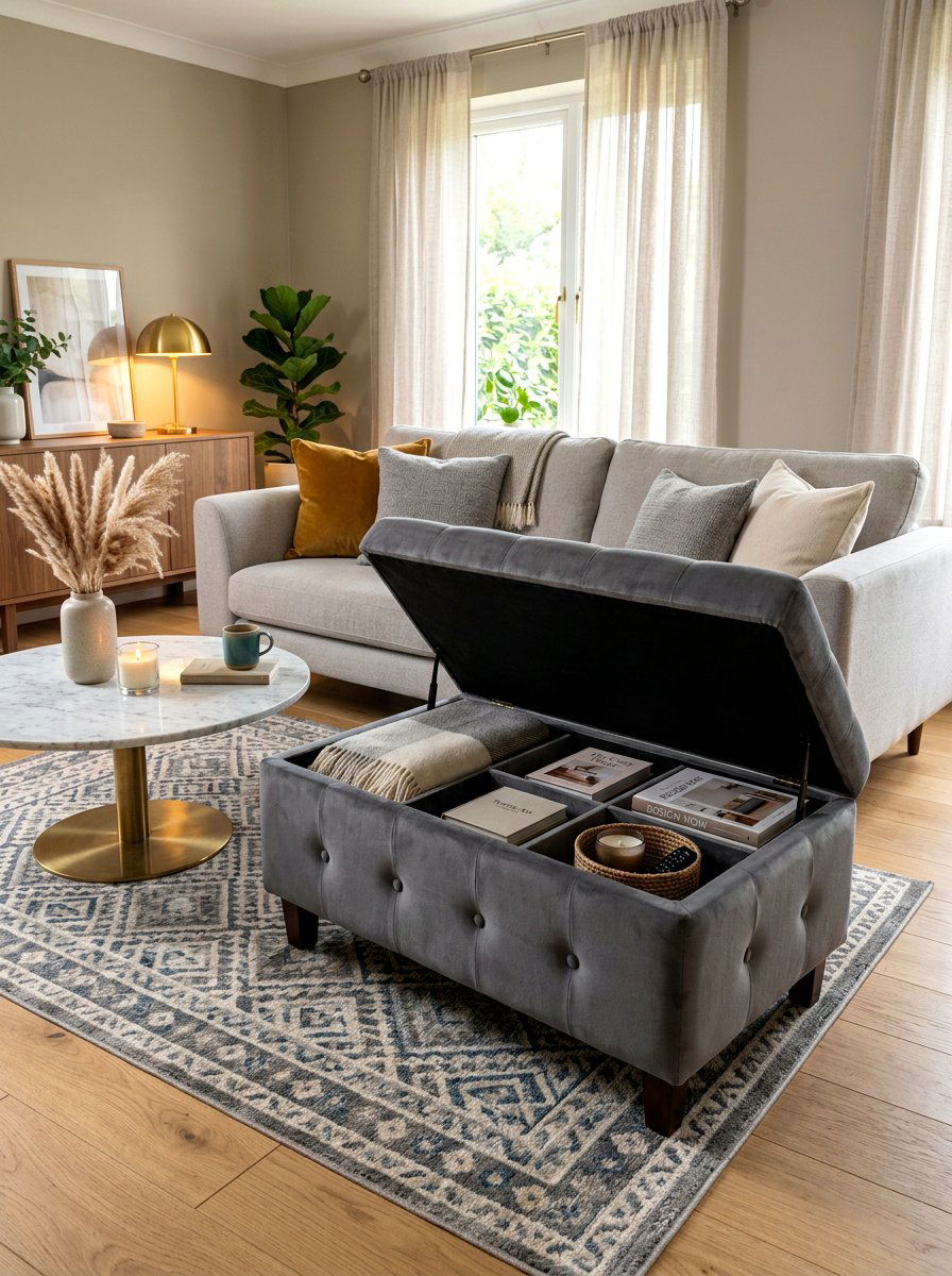 Storage Ottoman With Compartments - 30 hidden shoe storage apartment ideas