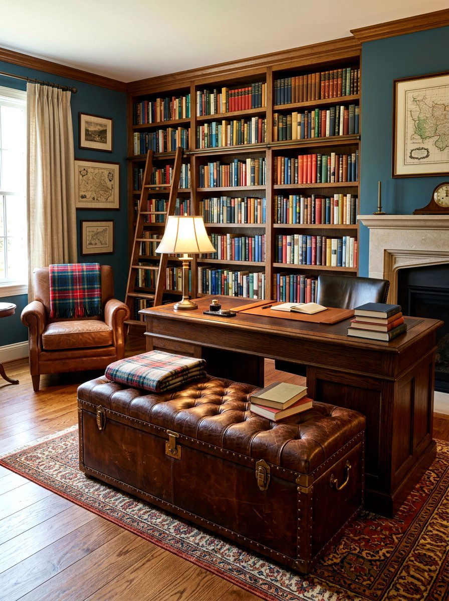 Storage Trunk Benches - 30 home office storage ideas