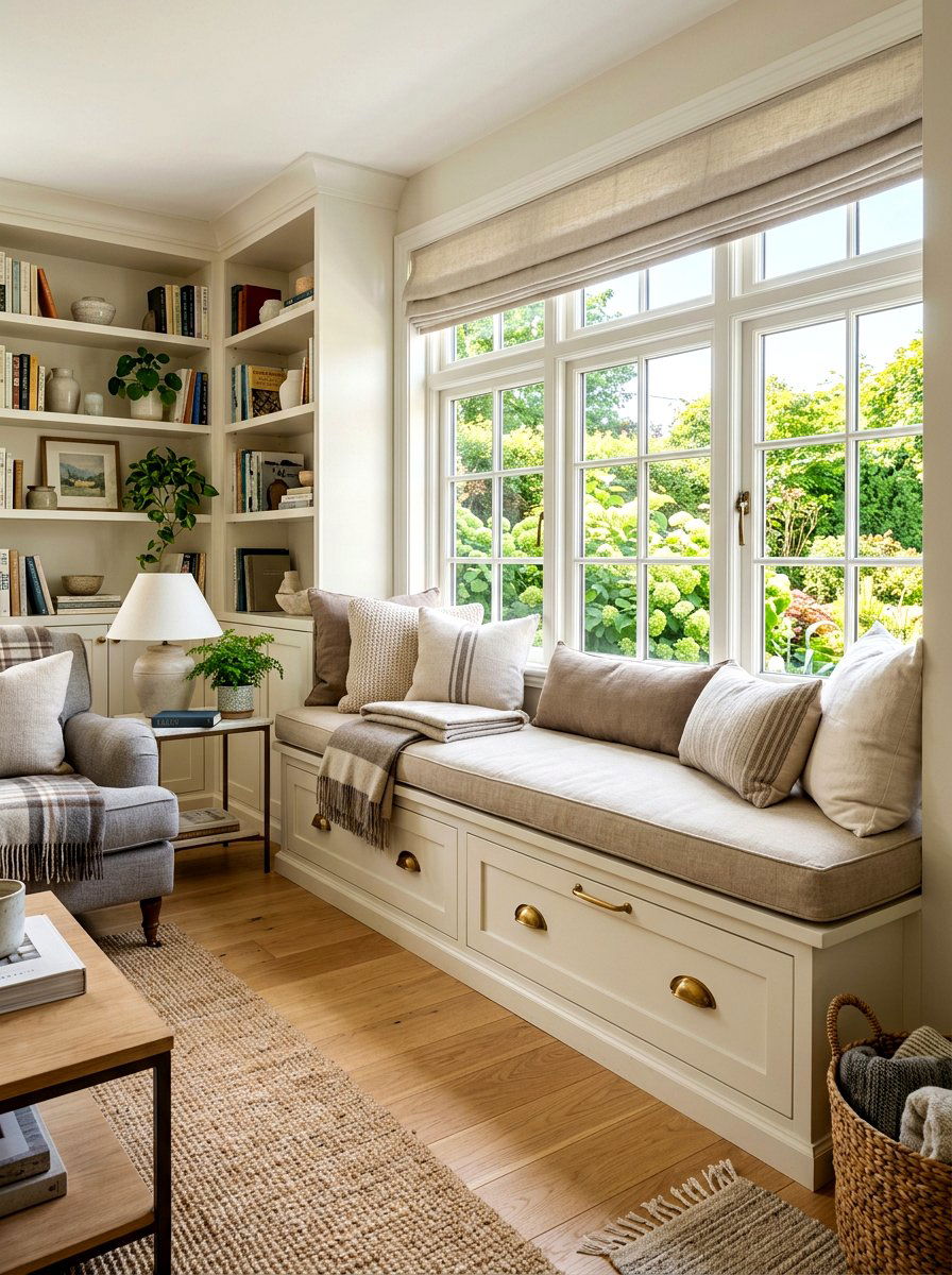Storage Window Seat - 30 bay window seating ideas