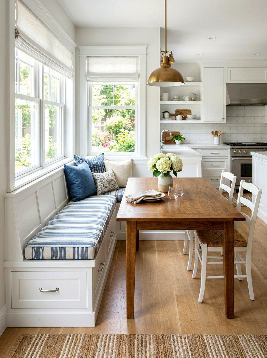 Storage banquette bench - 30 banquette seating ideas