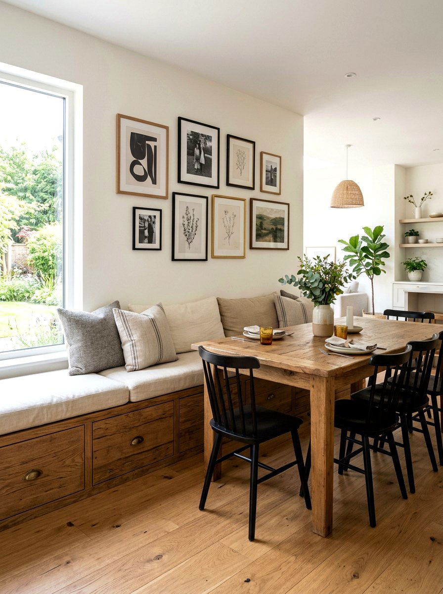 Storage bench seating - 30 banquette dining room ideas