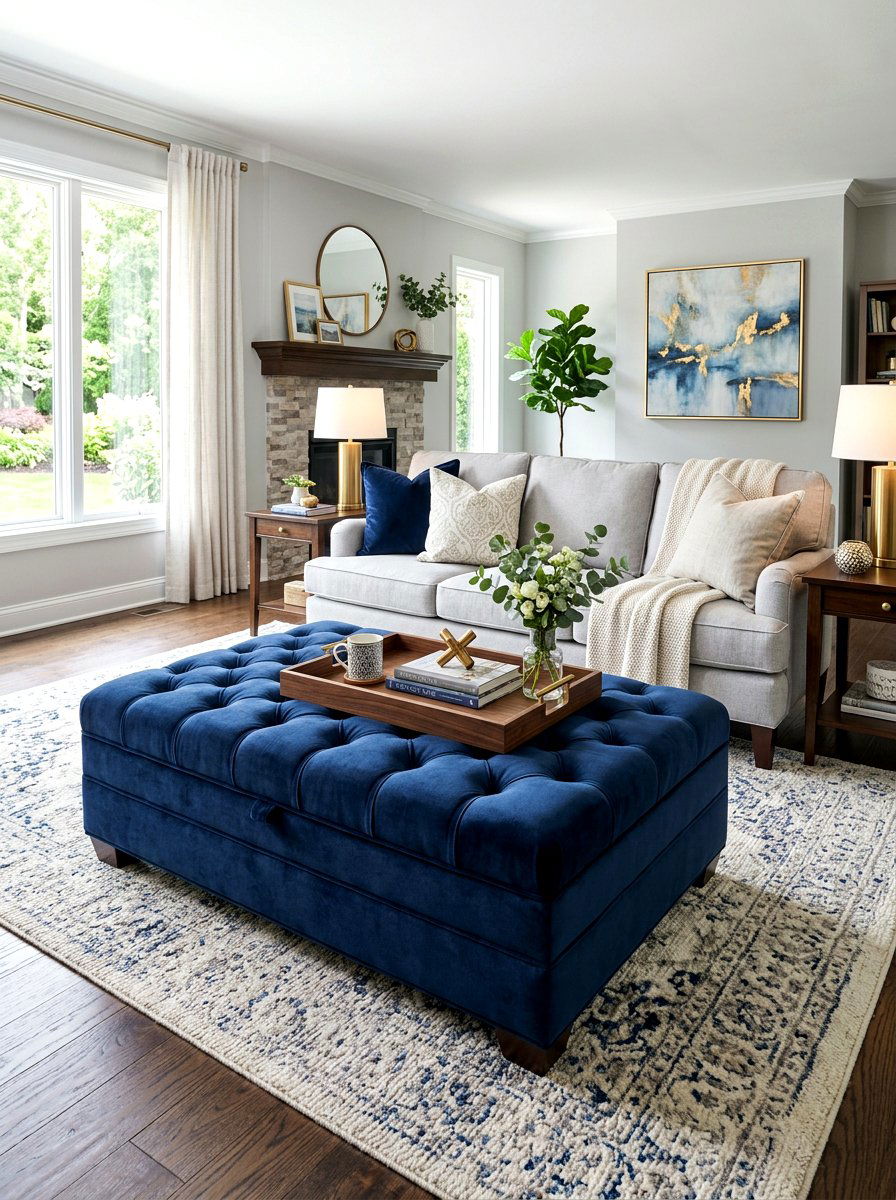 Storage ottoman coffee table - 30 small living room ideas