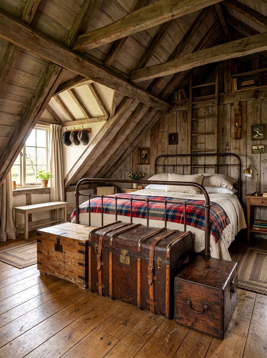 Storage trunks and chests - 30 attic bedroom storage ideas