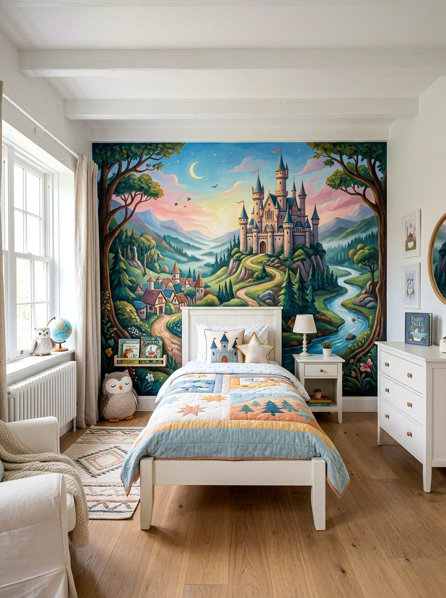 Storybook mural wall - 30 fairytale bedroom aesthetic ideas