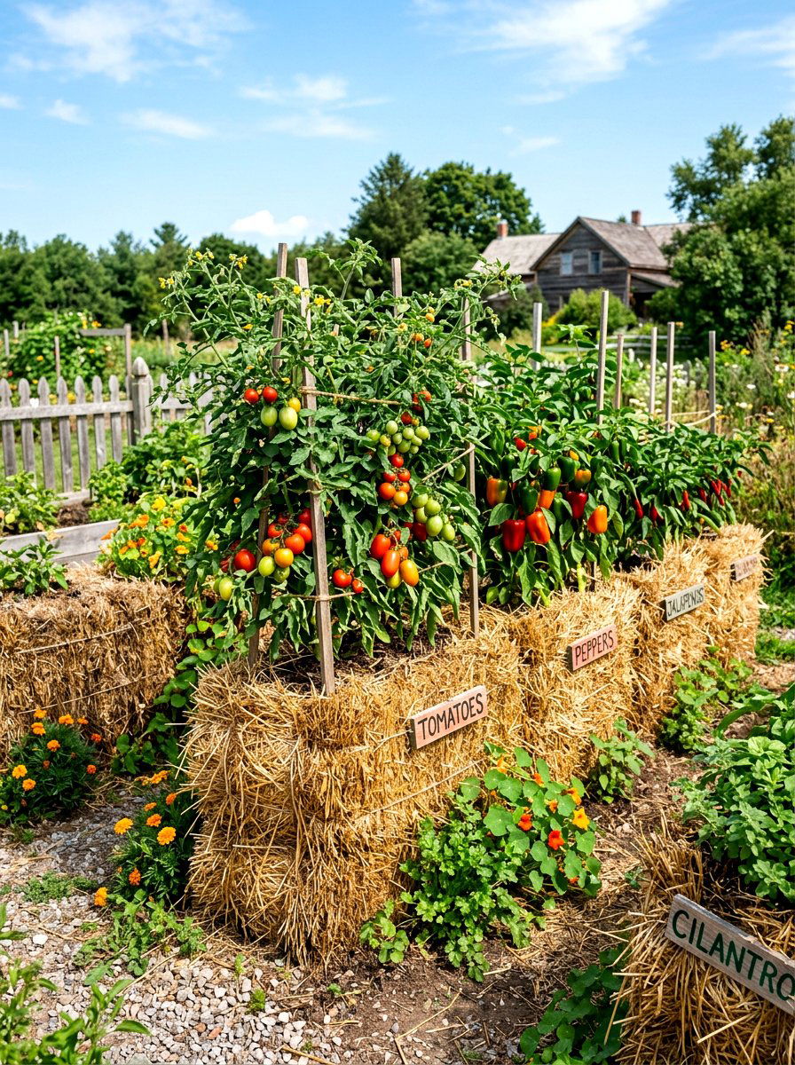 Straw Bale Layout - 30 salsa garden ideas