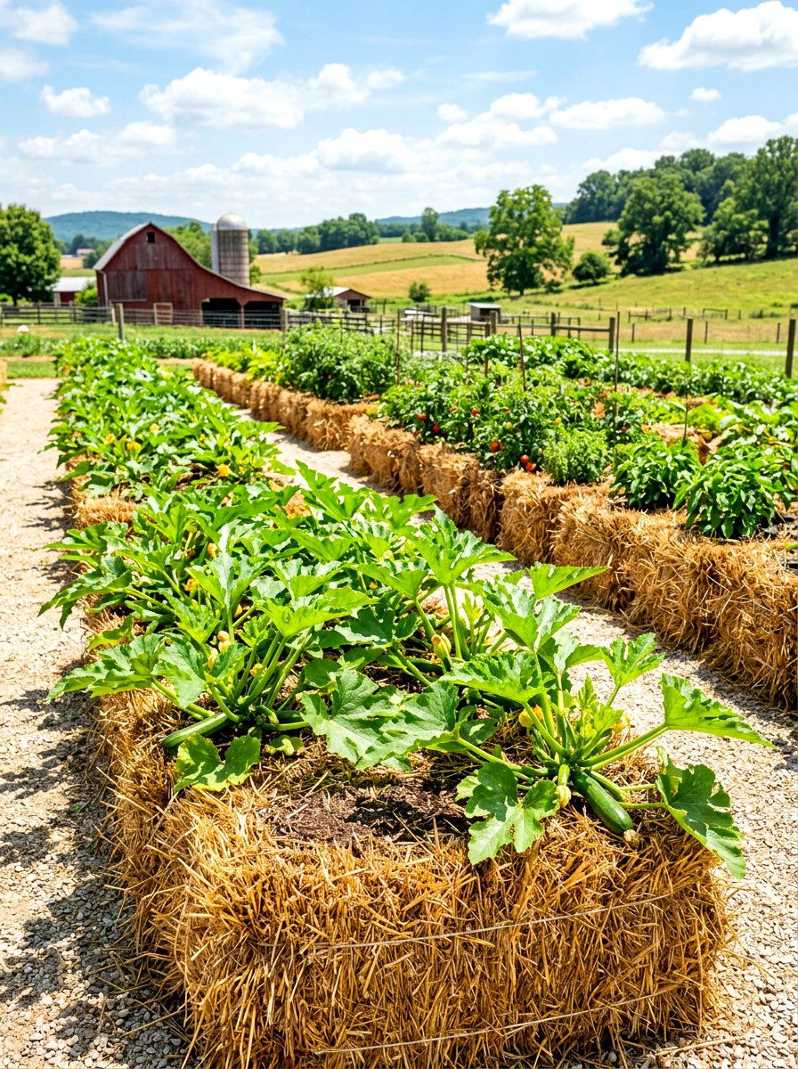 Straw Bale Vegetable Garden - 30 budget vegetable garden ideas