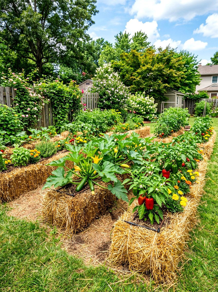 Straw Bale Vegetable Garden - 30 vegetable garden ideas