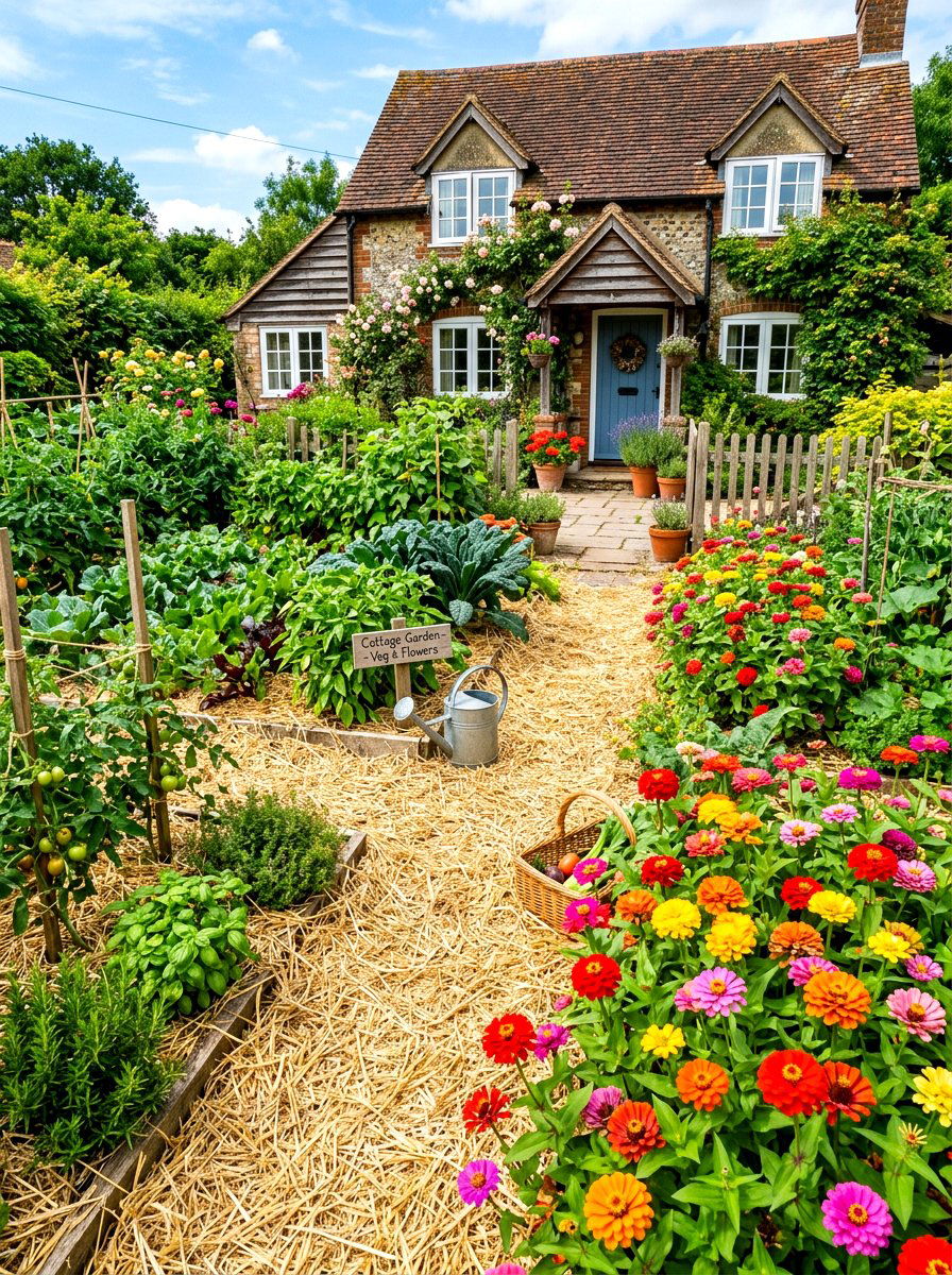 Straw Mulch Garden - 30 front yard mulch ideas