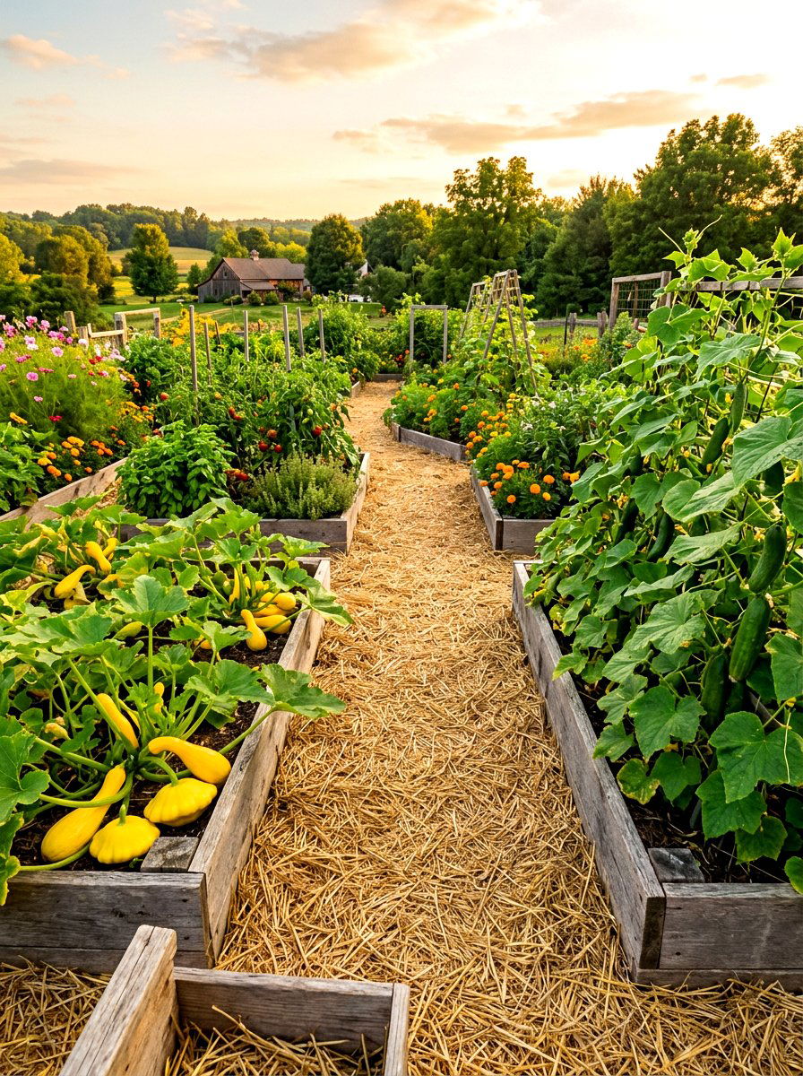 Straw Path - 30 raised bed path ideas