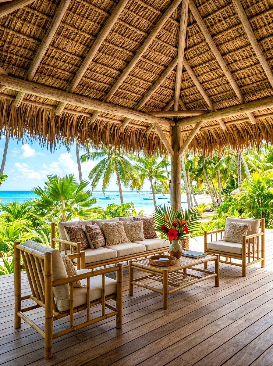 Straw Thatch Patio - 30 attached patio cover ideas