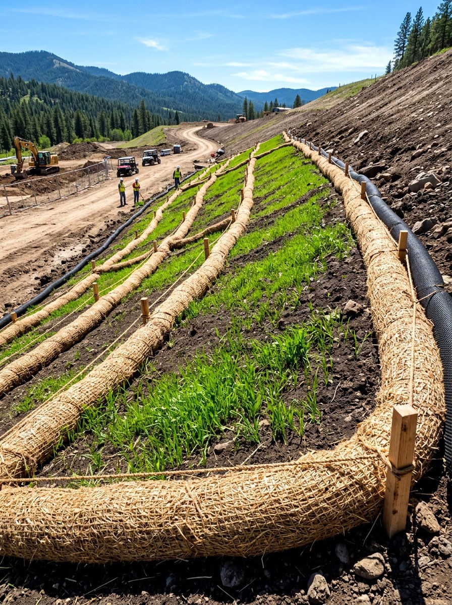 Straw Wattles - 30 erosion control landscaping ideas