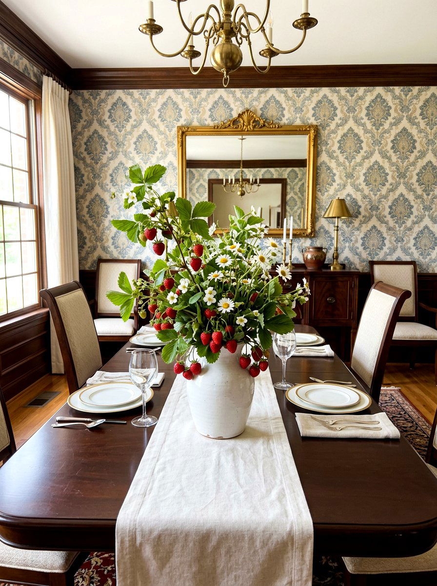 Strawberry Floral Arrangement - 30 strawberry table decor ideas