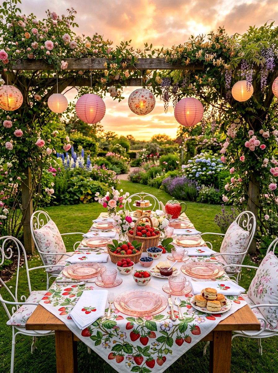 Strawberry Garden Party - 30 berry table summer ideas