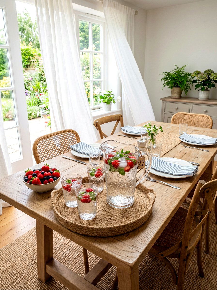 Strawberry Glass Pitcher - 30 strawberry table decor ideas
