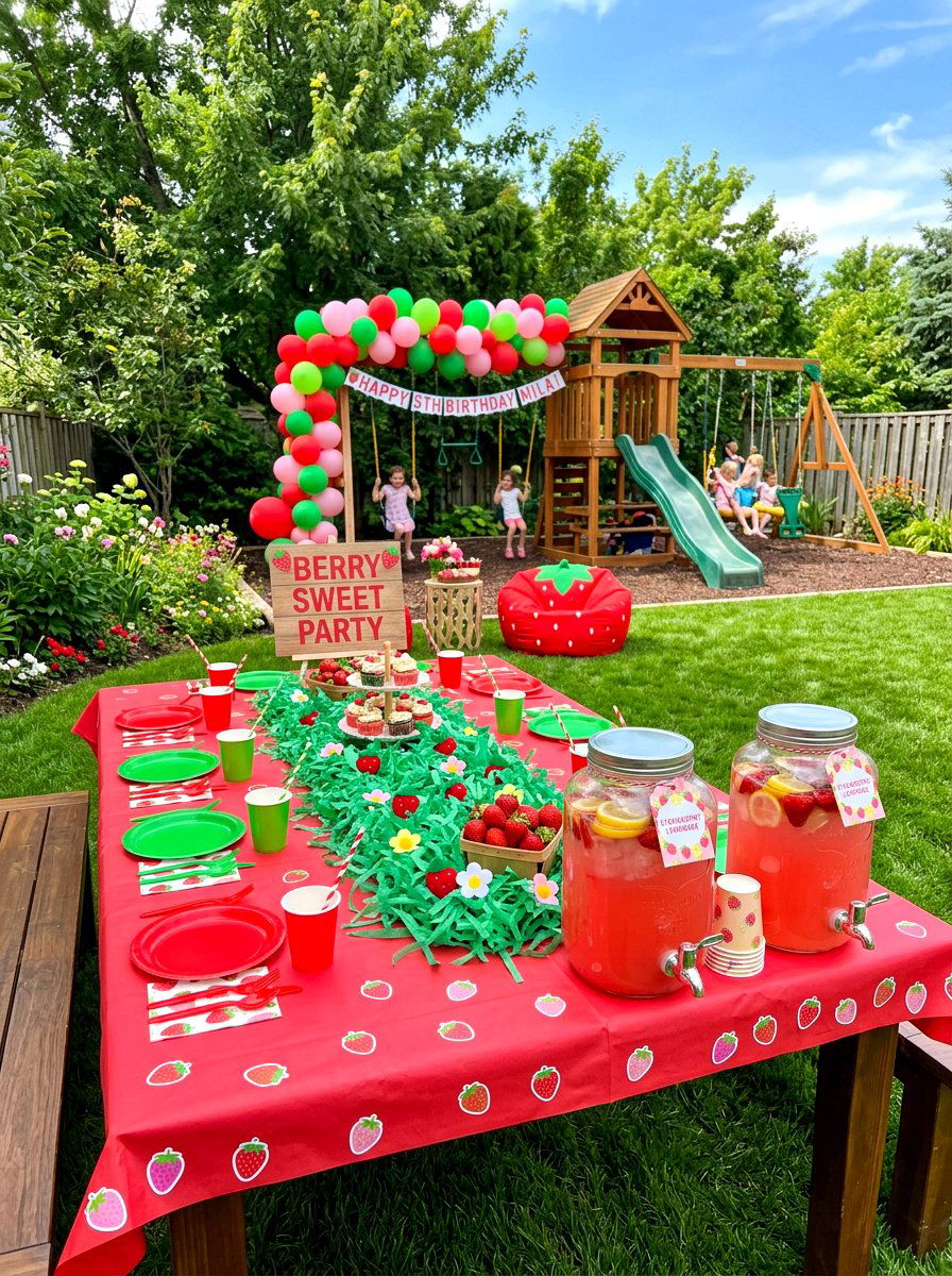 Strawberry Kids Party - 30 berry table summer ideas