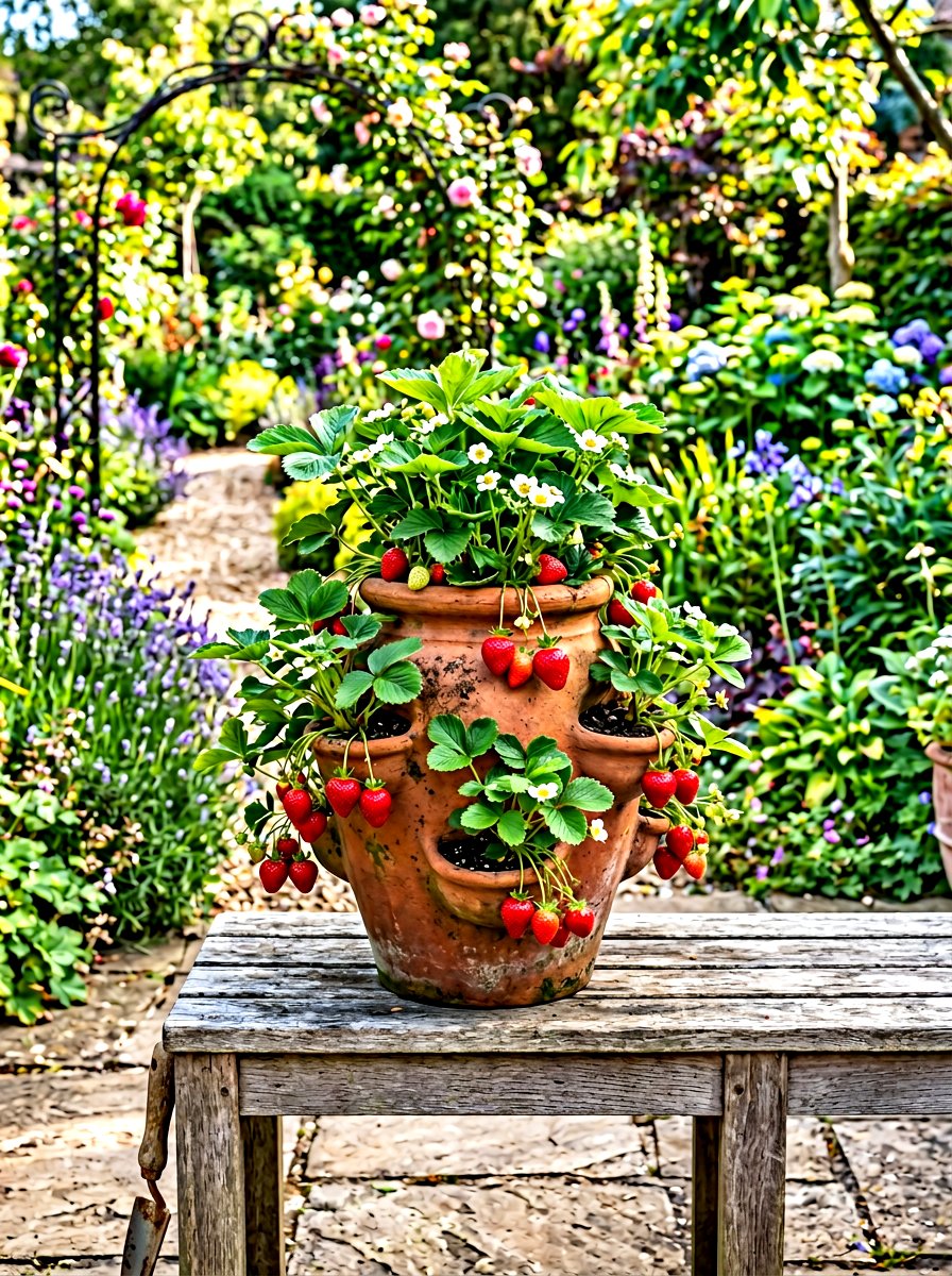 Strawberry Planter Pot - 30 summer container garden ideas