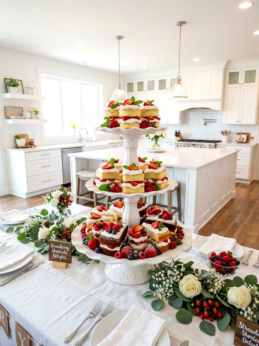 Strawberry Shortcake Stand - 30 strawberry table decor ideas
