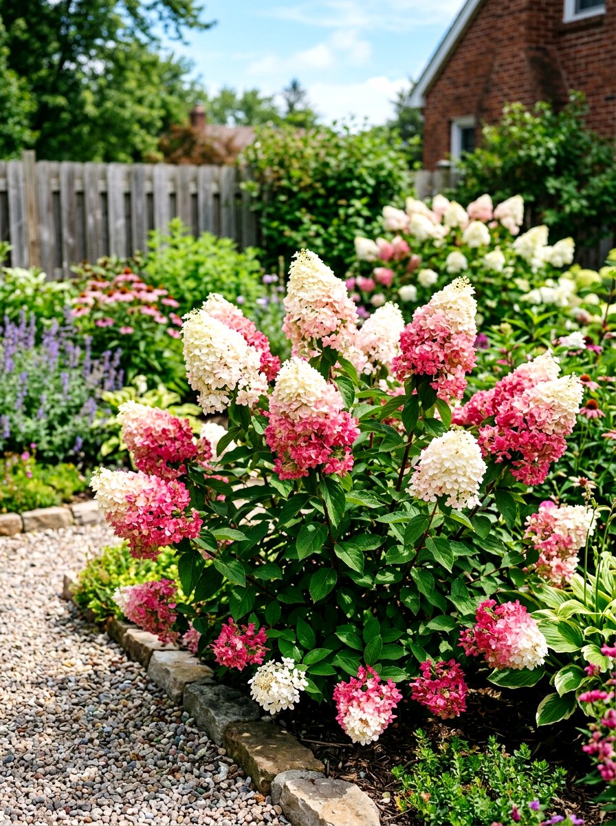 Strawberry Sundae Hydrangea - 30 hydrangea foundation planting ideas